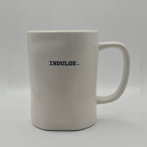 Rae Dunn “INDULGE.” Mug by Magenta White Ceramic Farmhouse Coffee Cup